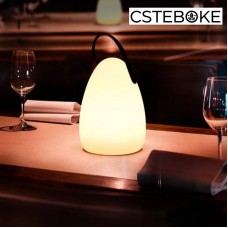 Portable Outdoor Table Lamp - Dimmable Rechargeable Night Lights w/ Remote and 7 RGB Colors, IP44 Water-Resistant Hanging Lantern